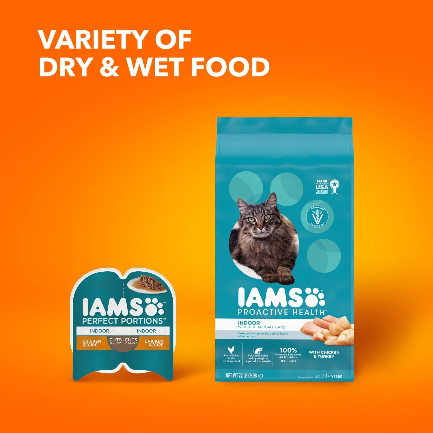 IAMS Proactive Health Indoor Weight & Hairball Care Adult Dry Cat Food with Chicken & Turkey, 7 lb. Bag - Image 5