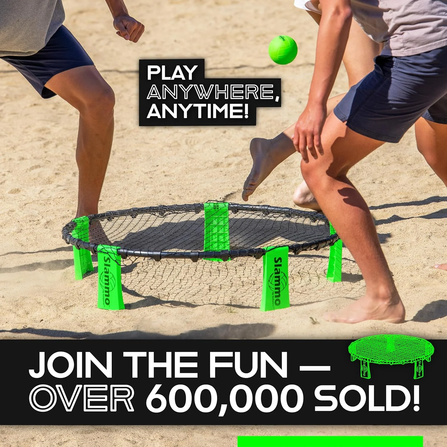 GoSports Slammo Game Set (Includes 3 Balls, Carrying Case and Rules) – Outdoor Lawn, Beach & Tailgating Roundnet Game for Kids, Teens & Adults - Image 6