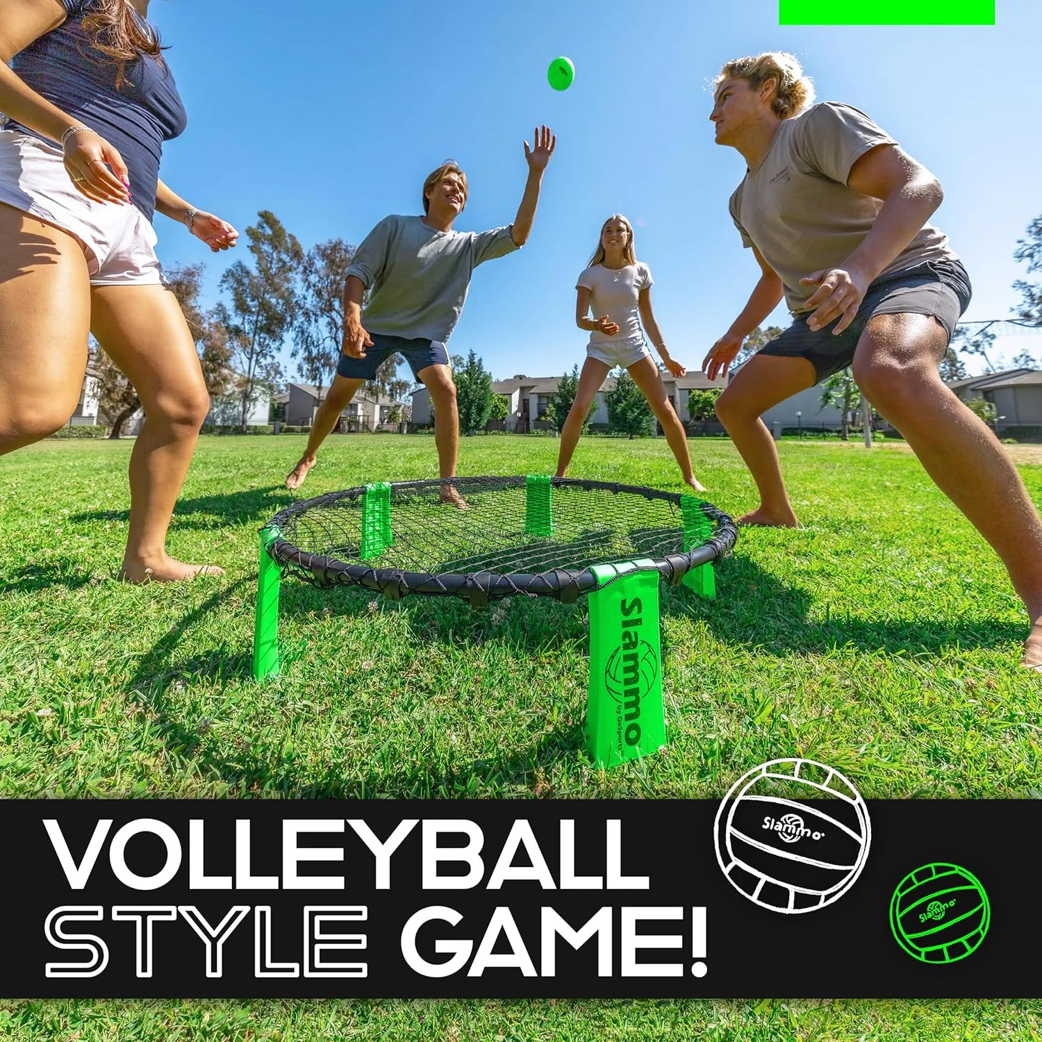 GoSports Slammo Game Set (Includes 3 Balls, Carrying Case and Rules) – Outdoor Lawn, Beach & Tailgating Roundnet Game for Kids, Teens & Adults - Image 3